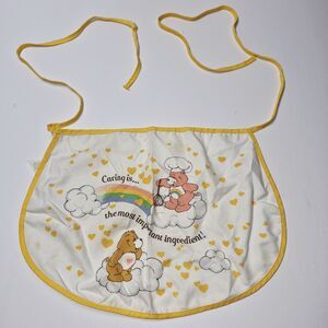 Vtg 80s Care Bears Child Half Apron USA Cheer Tenderheart Kidcore Cooking 1982